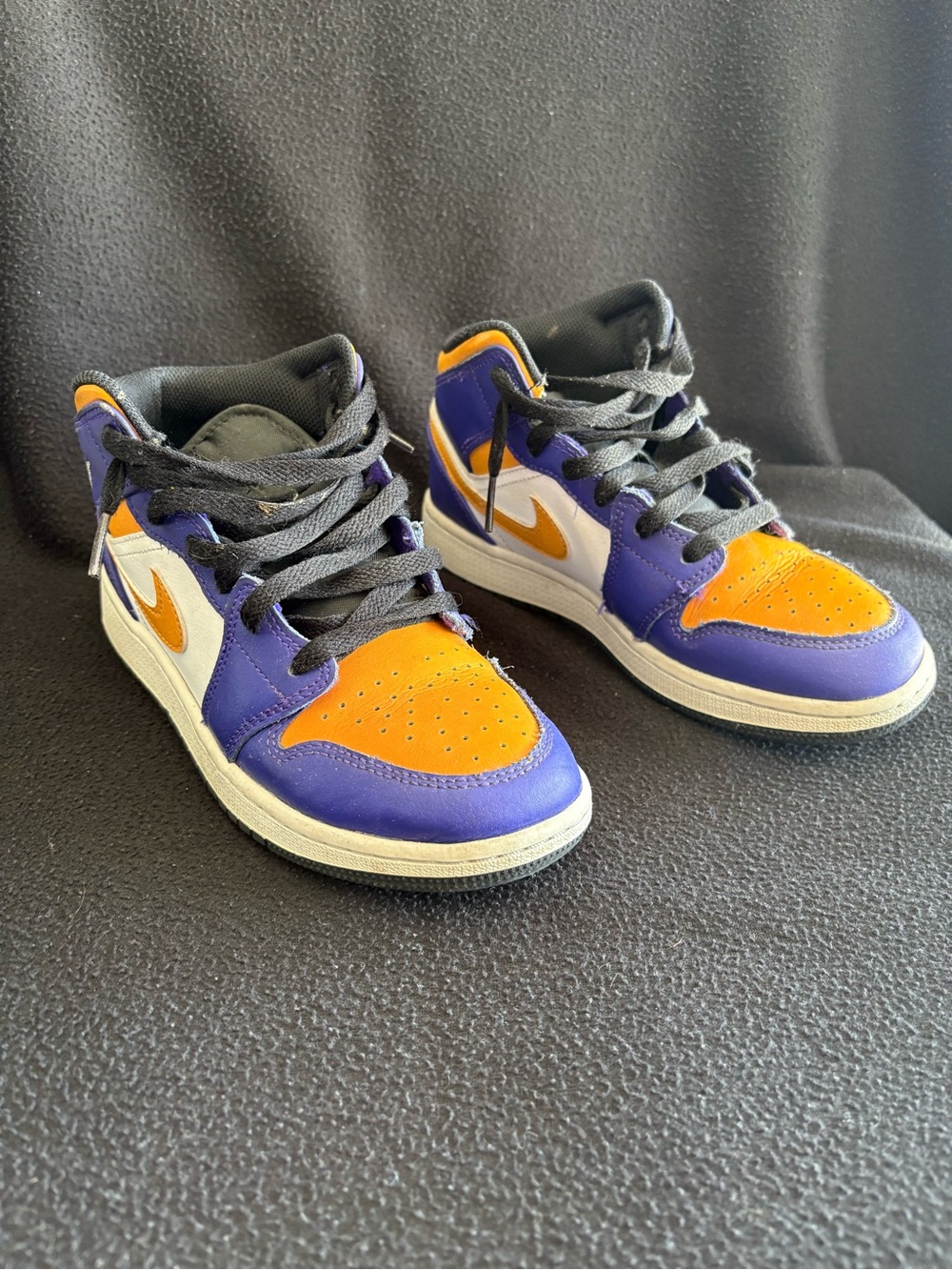 Nike Air Jordan 1 Mid Gold & Purple Low-Top Sneakers size 4.5Y  stock DQ8423-517